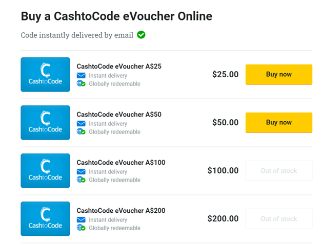 Buy cash to code