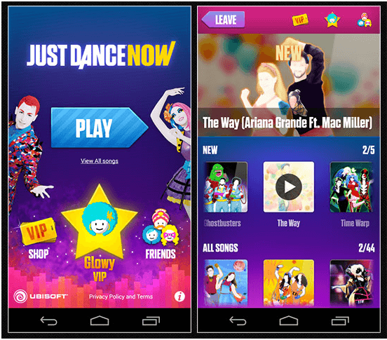 Just Dance Now game app for Android mobile