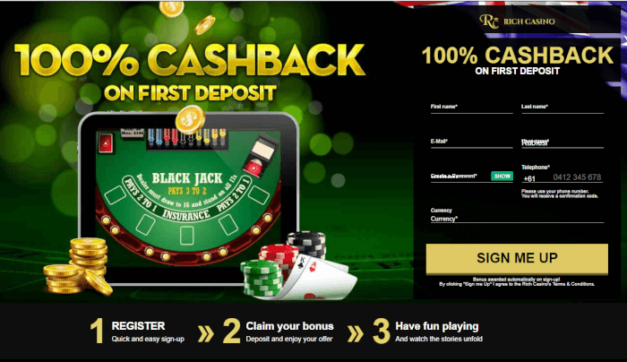 Rich casino cashback